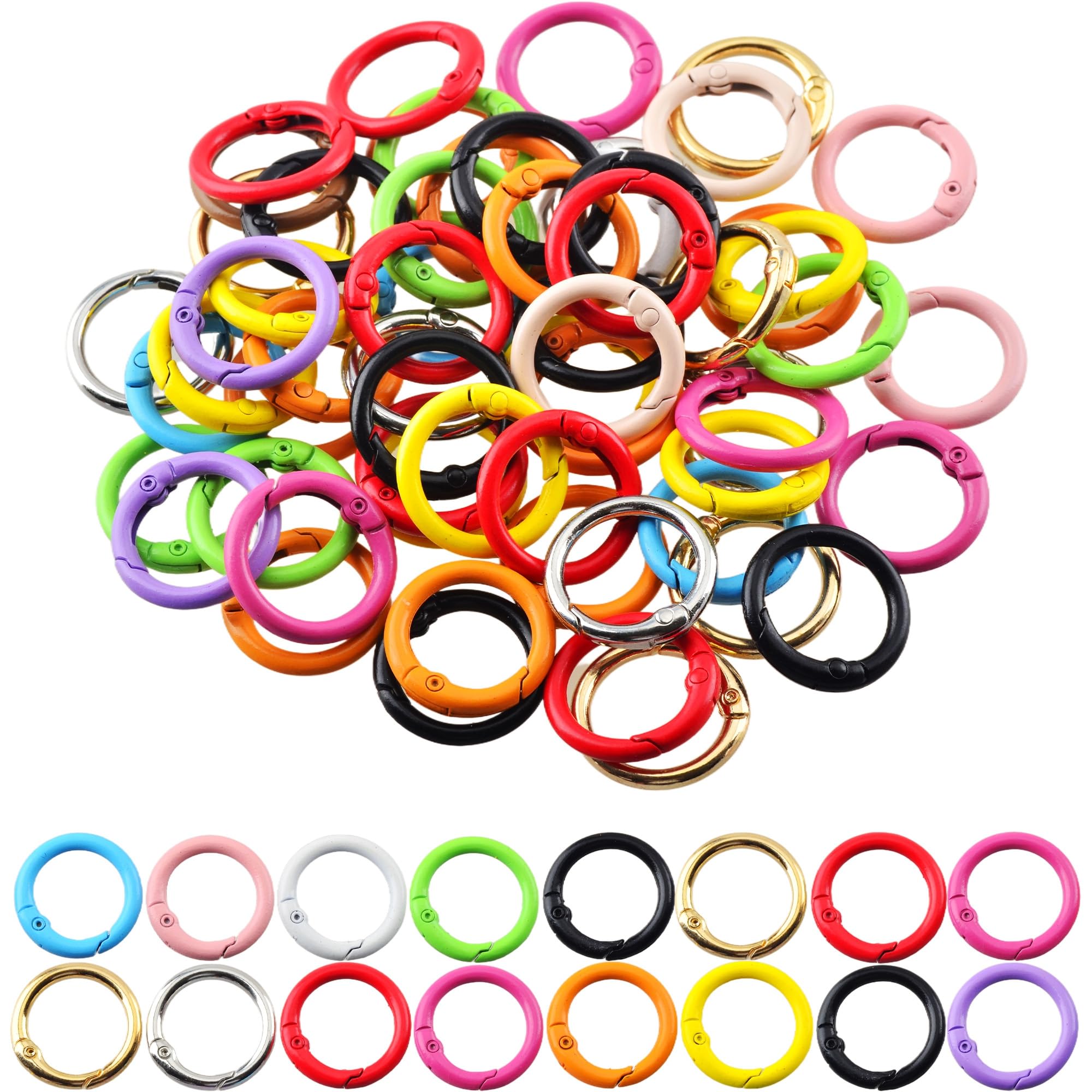 Amazon.com: Carabiner Clip 48Pcs Metal Colored Key Ring Clip